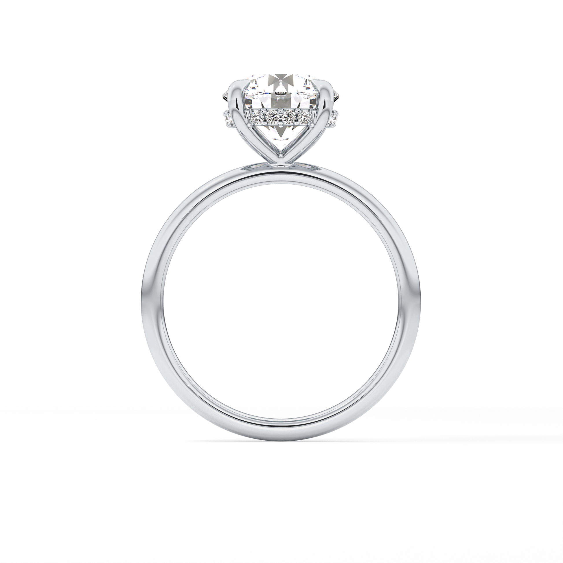 Round Hidden Halo Lab Grown Diamond Engagement Ring