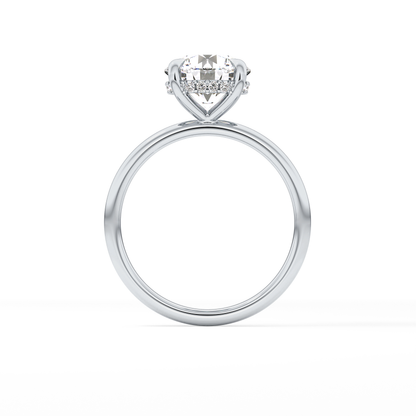 Round Hidden Halo Lab Grown Diamond Engagement Ring