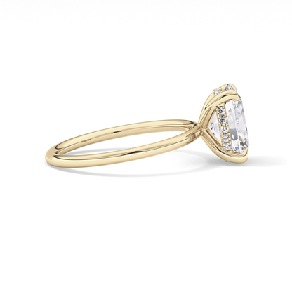 Oval Hidden Halo Lab Grown Diamond Engagement Ring