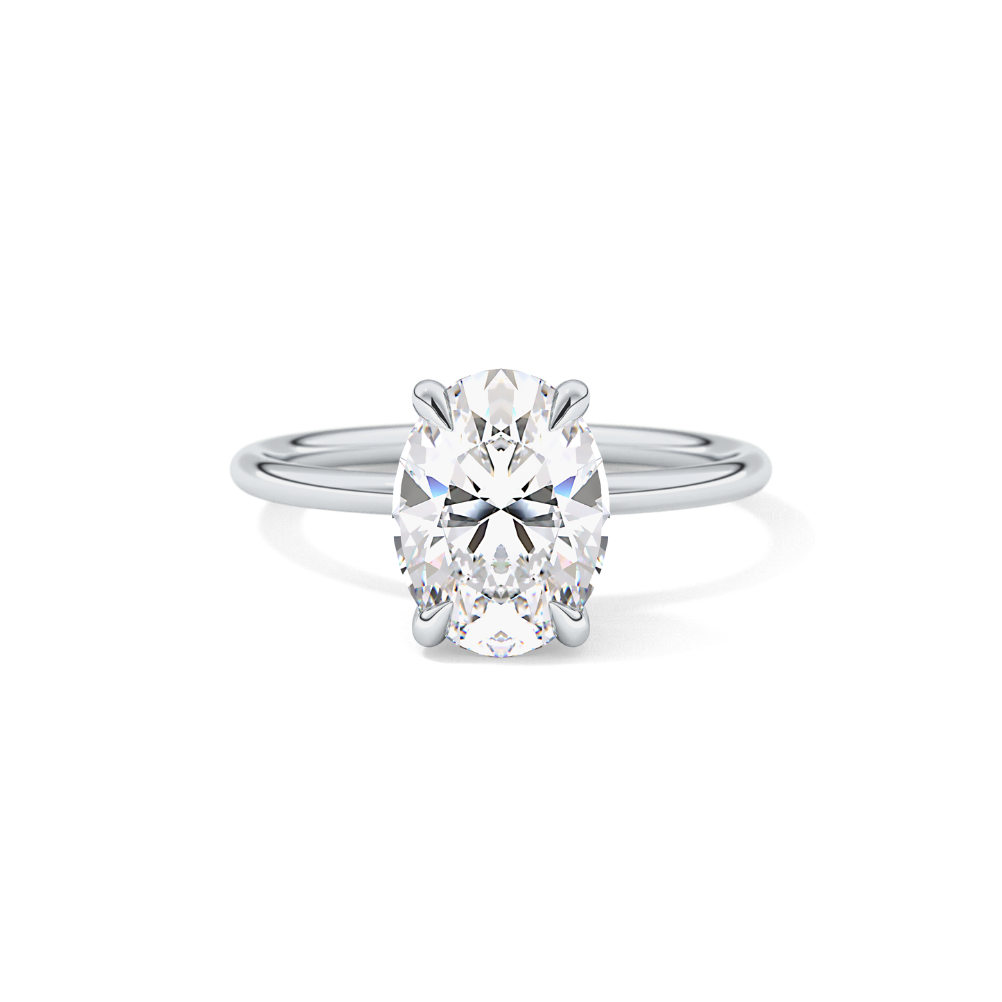 Oval Hidden Halo Lab Grown Diamond Engagement Ring