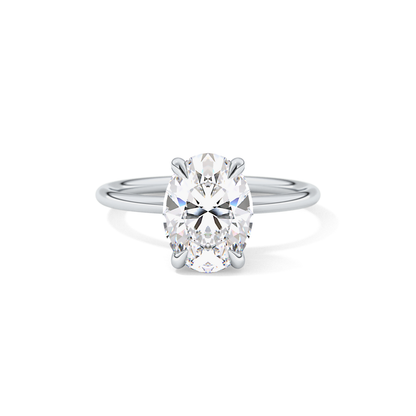 Oval Hidden Halo Lab Grown Diamond Engagement Ring