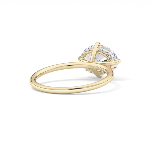 East West Oval Hidden Halo Lab Grown Diamond Engagement Ring