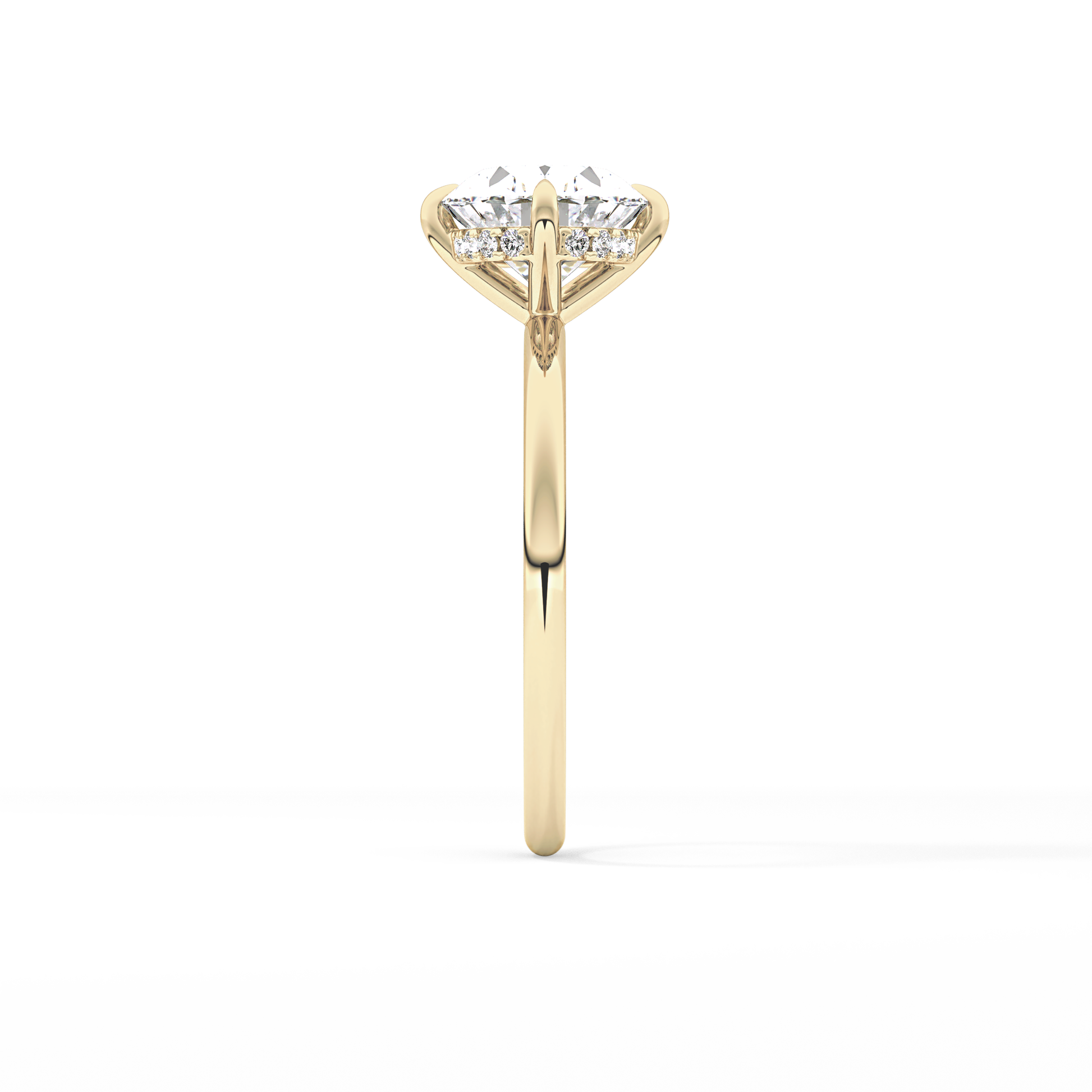 East West Oval Hidden Halo Lab Grown Diamond Engagement Ring
