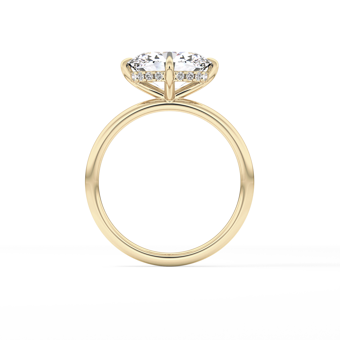 East West Oval Hidden Halo Lab Grown Diamond Engagement Ring