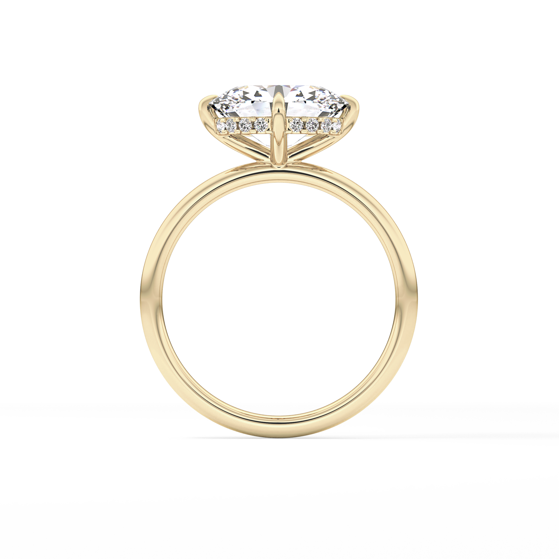 East West Oval Hidden Halo Lab Grown Diamond Engagement Ring