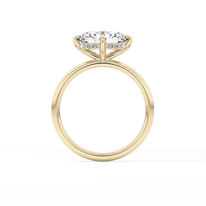 East West Oval Hidden Halo Lab Grown Diamond Engagement Ring