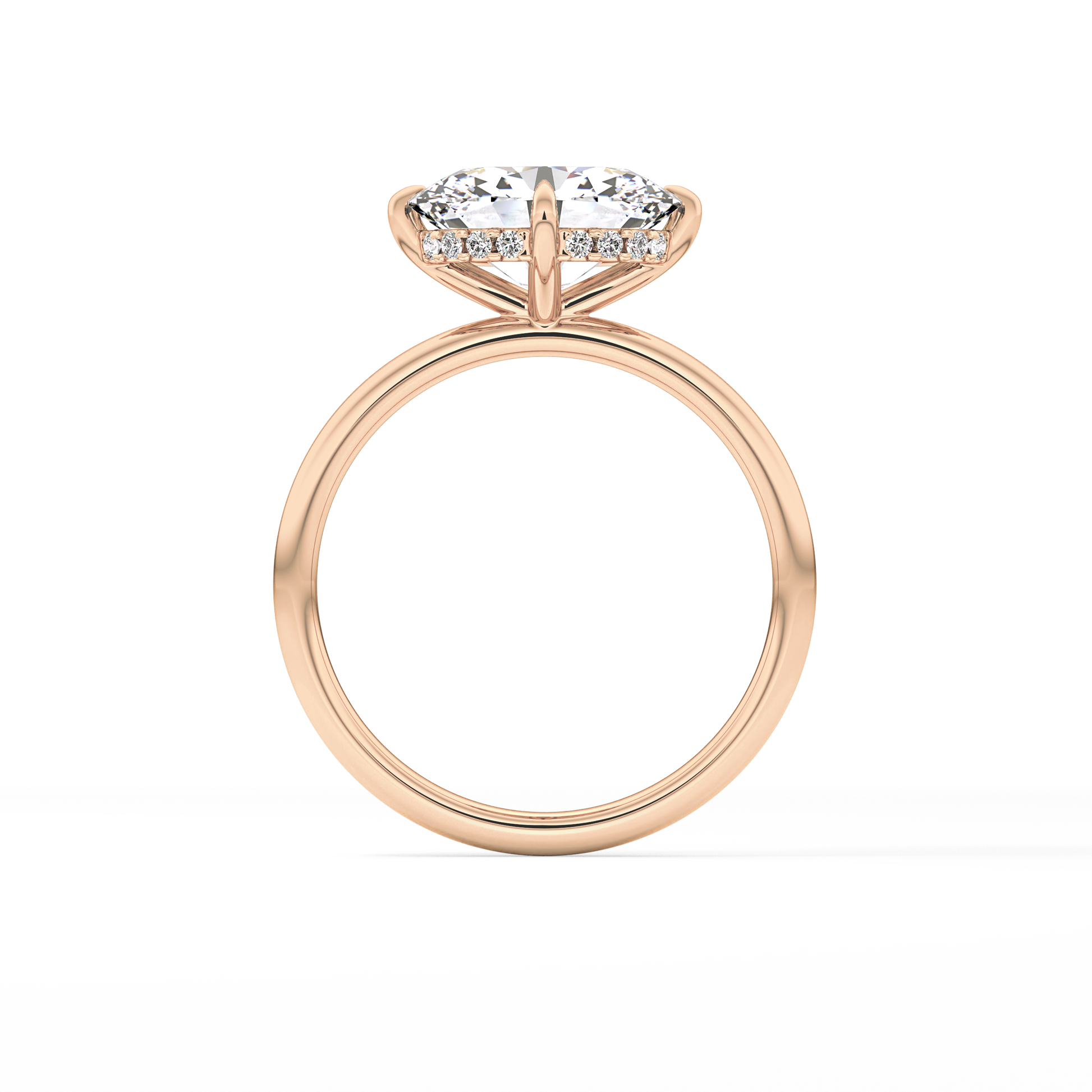 East West Oval Hidden Halo Lab Grown Diamond Engagement Ring