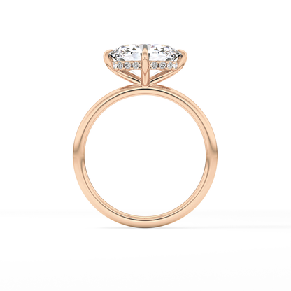 East West Oval Hidden Halo Lab Grown Diamond Engagement Ring