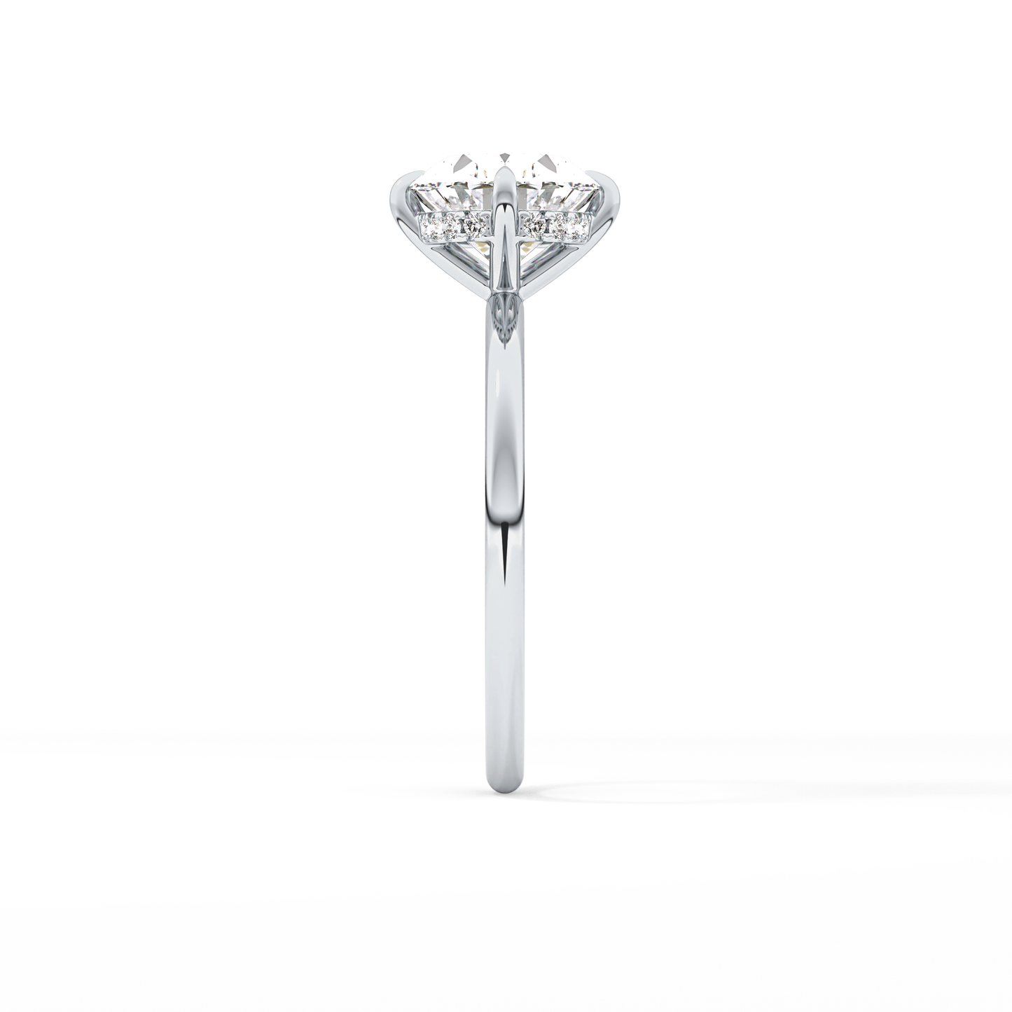 East West Oval Hidden Halo Lab Grown Diamond Engagement Ring