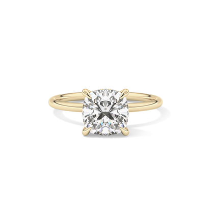 Cushion Hidden Halo Lab Grown Diamond Engagement Ring