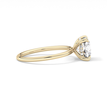 Cushion Hidden Halo Lab Grown Diamond Engagement Ring
