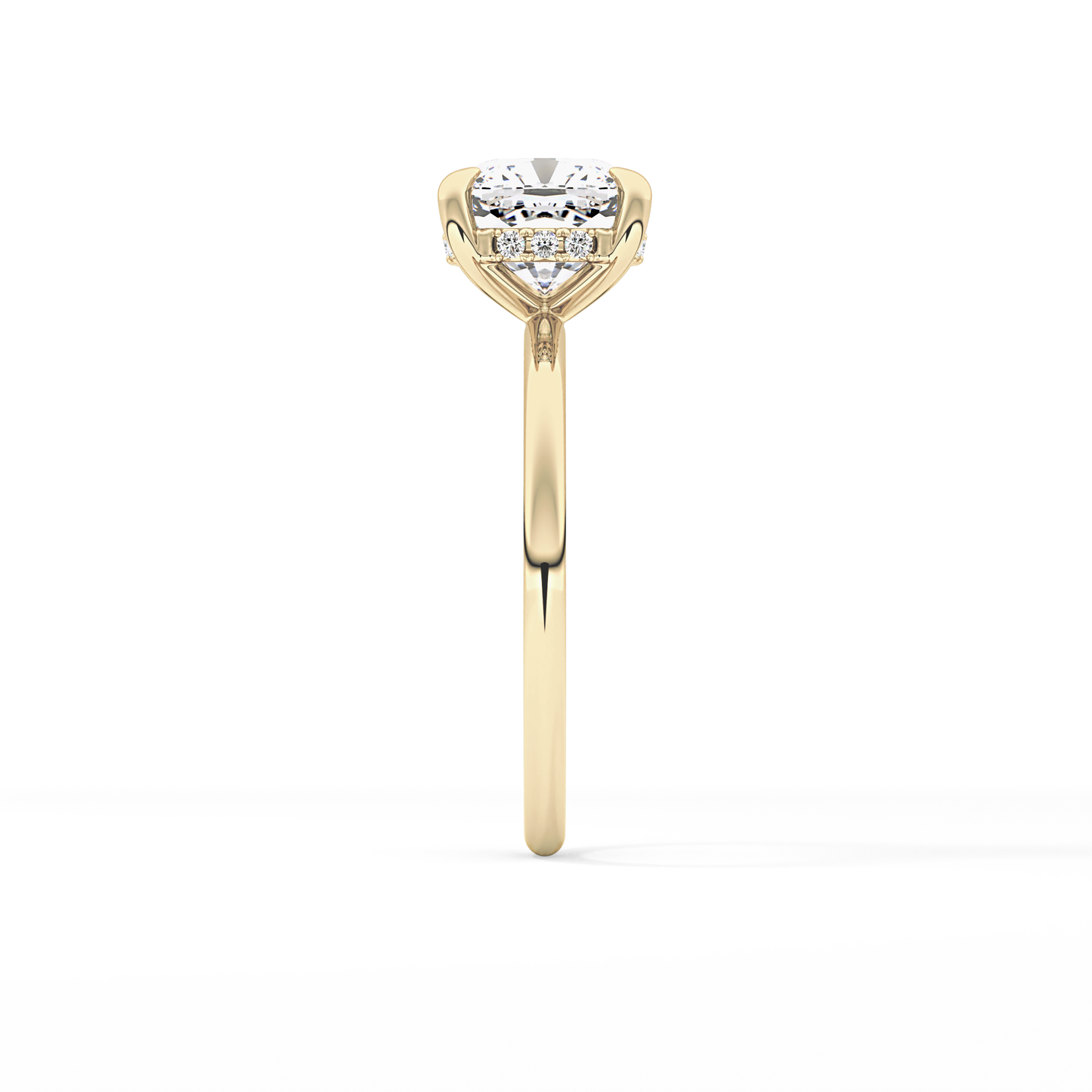 Cushion Hidden Halo Lab Grown Diamond Engagement Ring