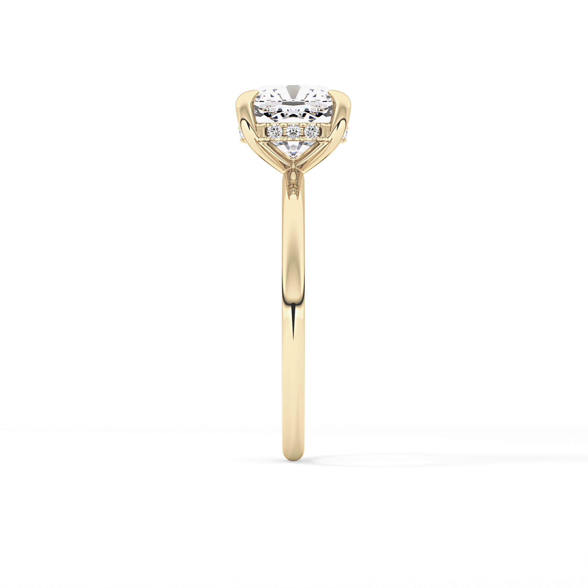 Cushion Hidden Halo Lab Grown Diamond Engagement Ring