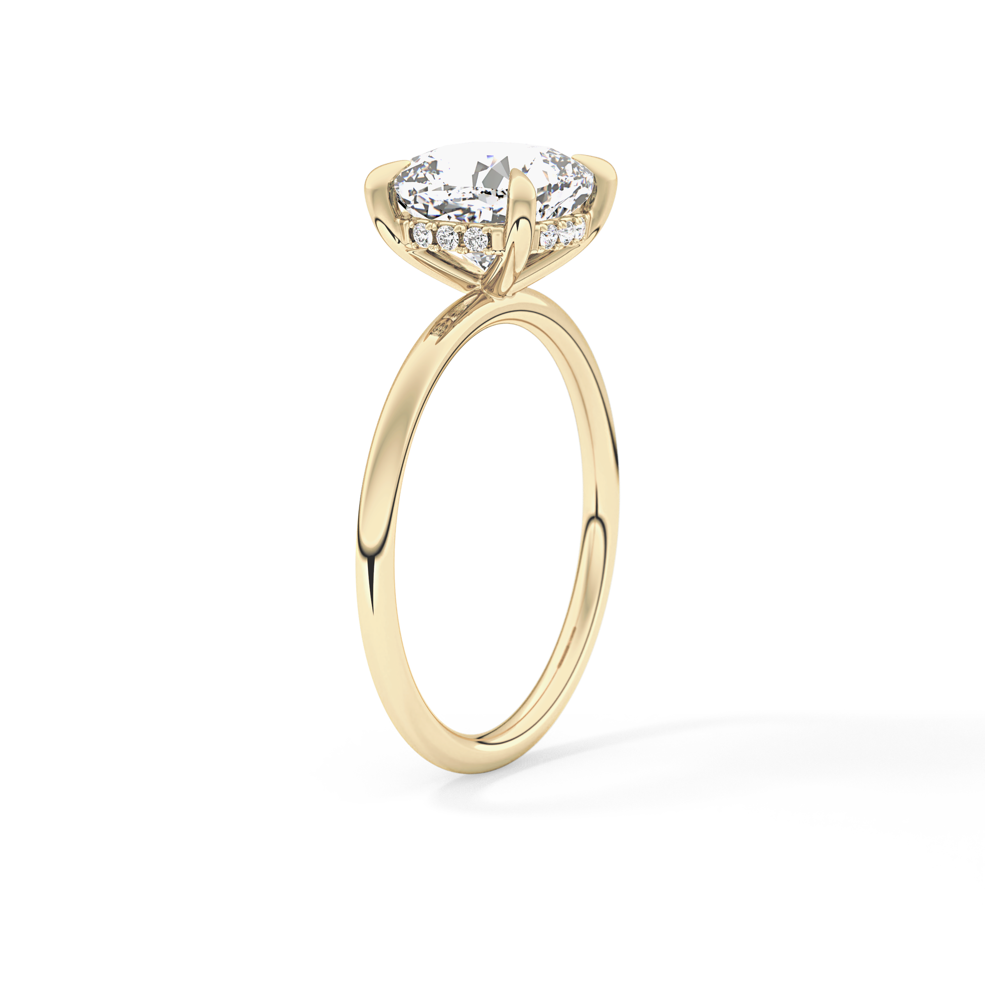 Cushion Hidden Halo Lab Grown Diamond Engagement Ring