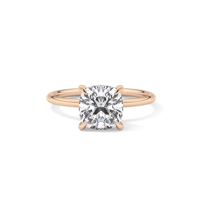 Cushion Hidden Halo Lab Grown Diamond Engagement Ring