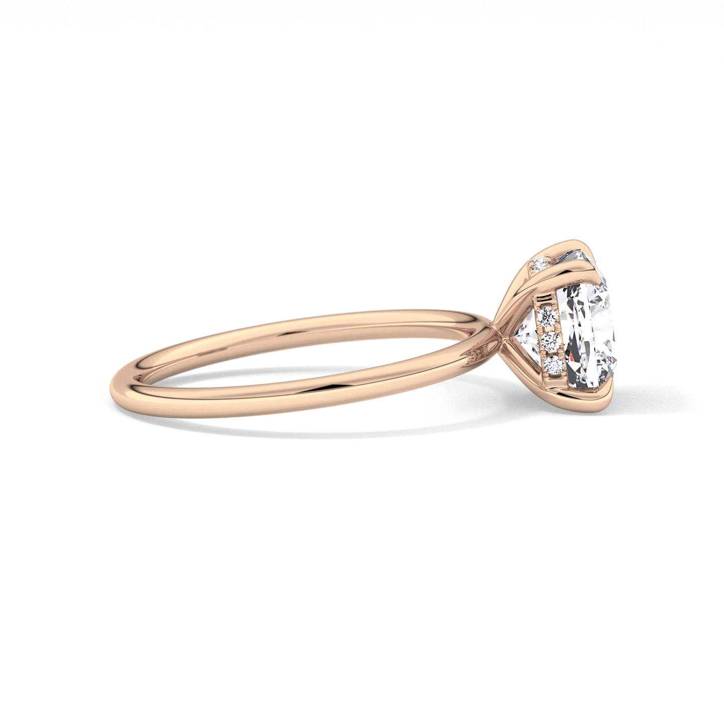 Cushion Hidden Halo Lab Grown Diamond Engagement Ring
