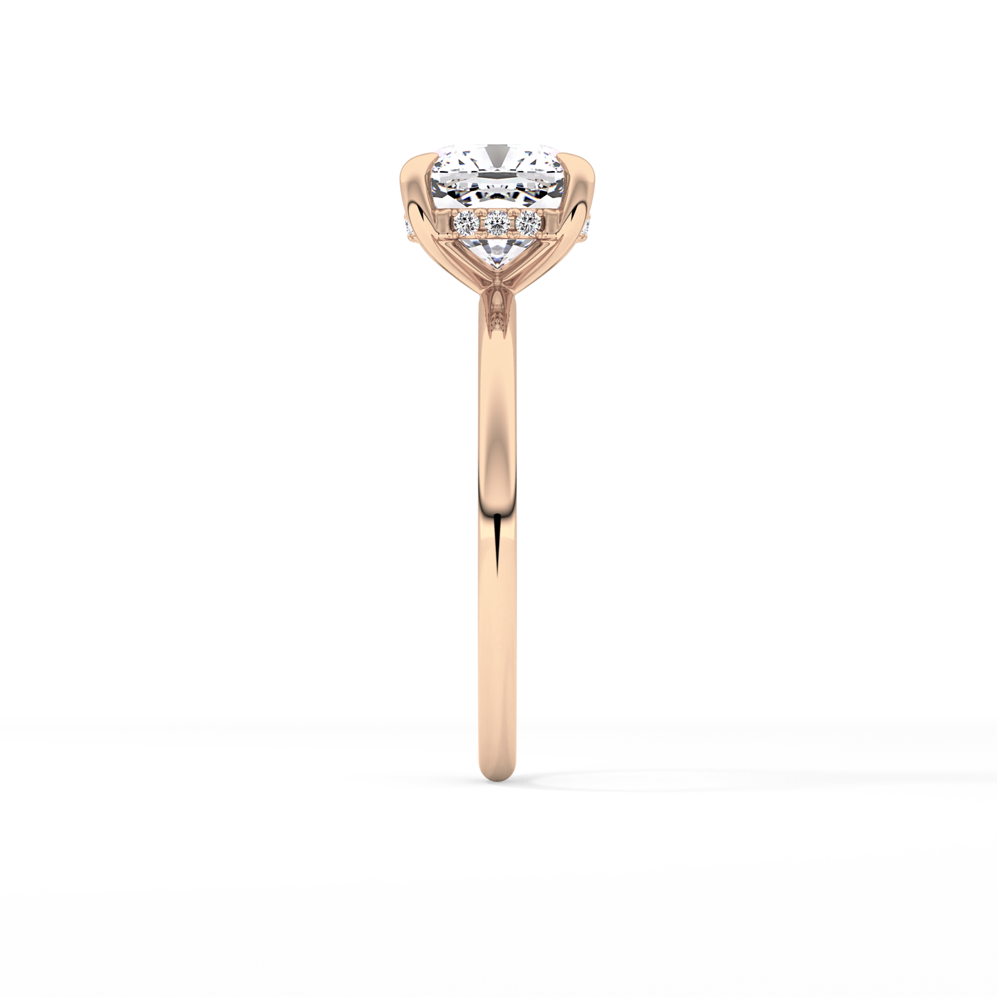 Cushion Hidden Halo Lab Grown Diamond Engagement Ring