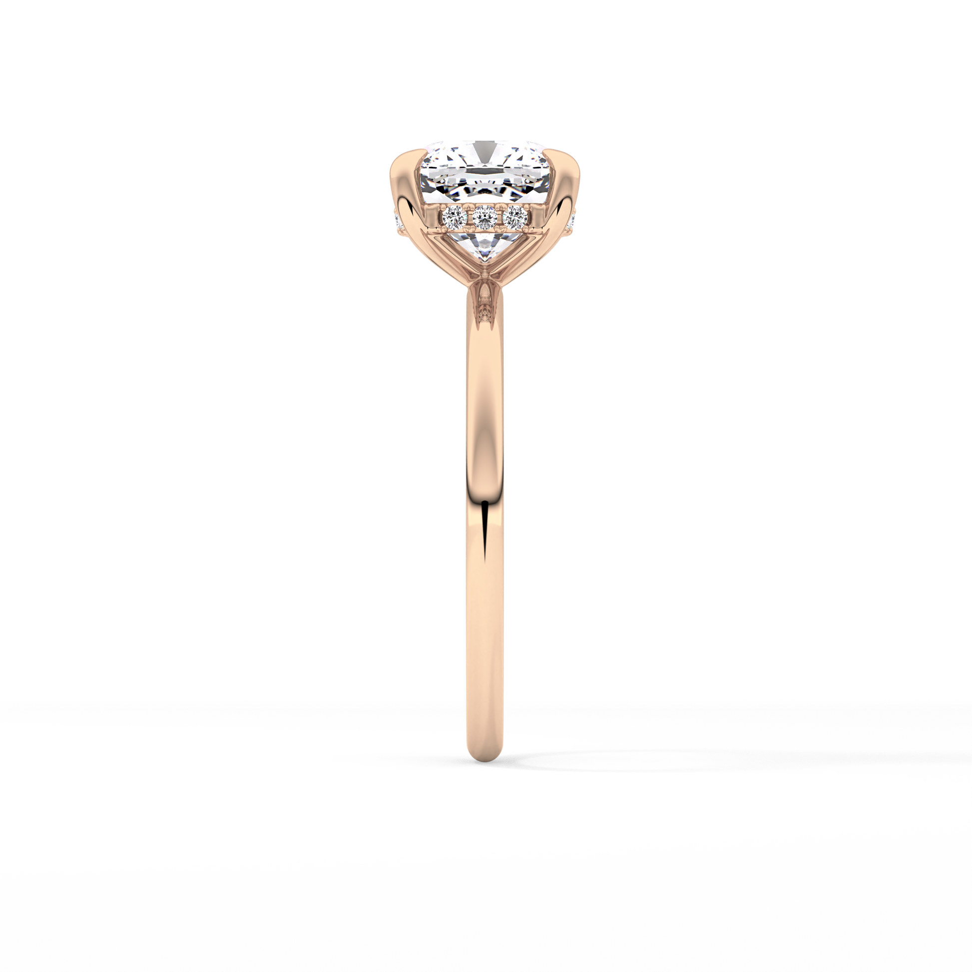 Cushion Hidden Halo Lab Grown Diamond Engagement Ring