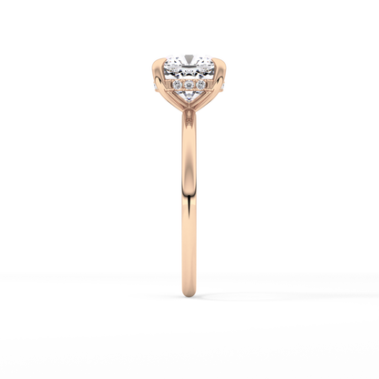 Cushion Hidden Halo Lab Grown Diamond Engagement Ring