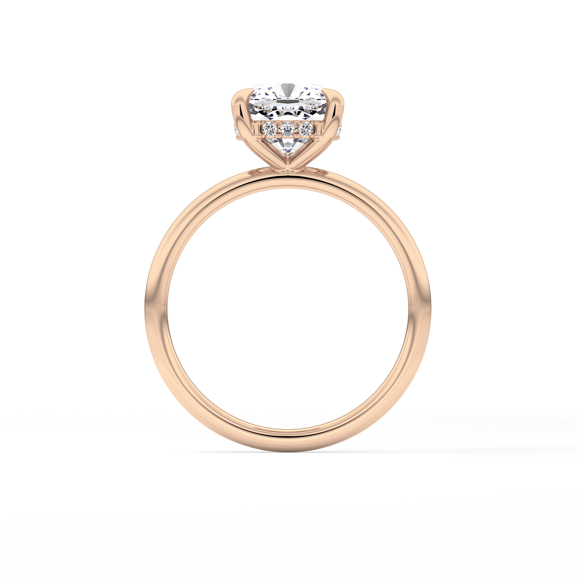 Cushion Hidden Halo Lab Grown Diamond Engagement Ring
