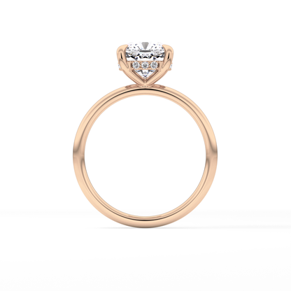 Cushion Hidden Halo Lab Grown Diamond Engagement Ring