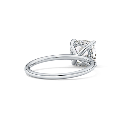 Cushion Hidden Halo Lab Grown Diamond Engagement Ring