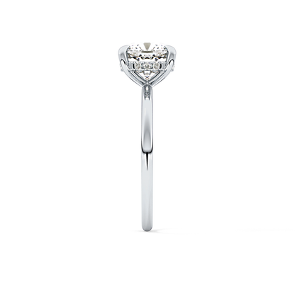 Cushion Hidden Halo Lab Grown Diamond Engagement Ring