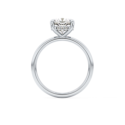 Cushion Hidden Halo Lab Grown Diamond Engagement Ring