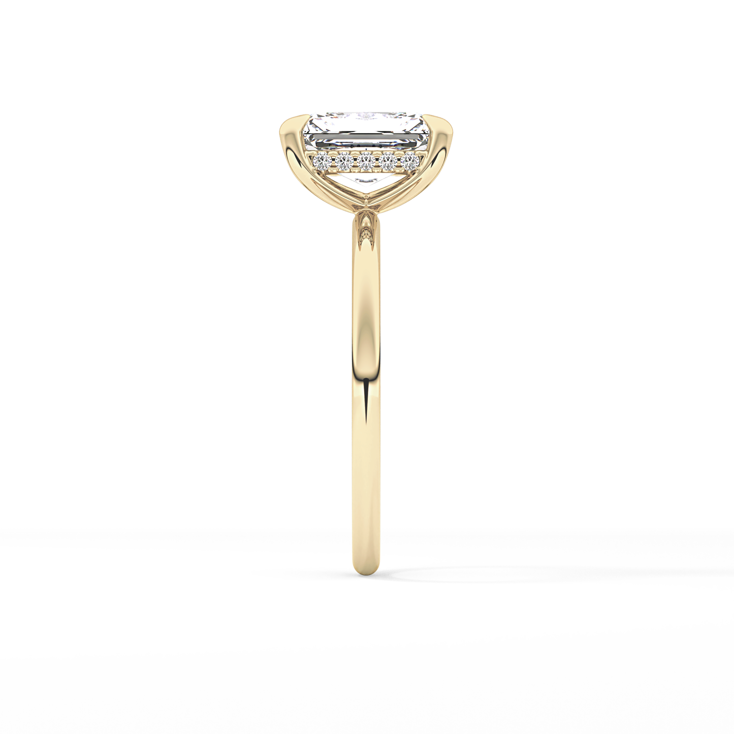Radiant Hidden Halo Lab Grown Diamond Engagement Ring