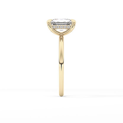 Radiant Hidden Halo Lab Grown Diamond Engagement Ring