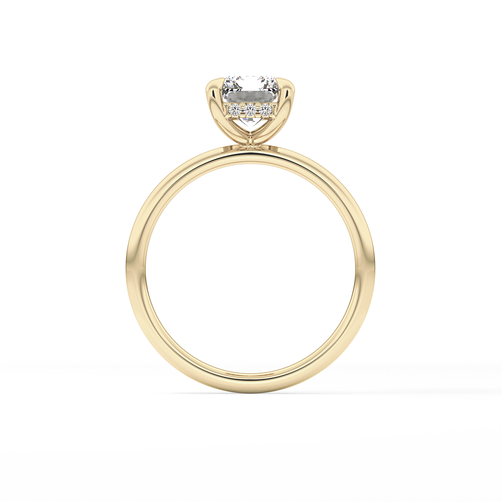 Radiant Hidden Halo Lab Grown Diamond Engagement Ring