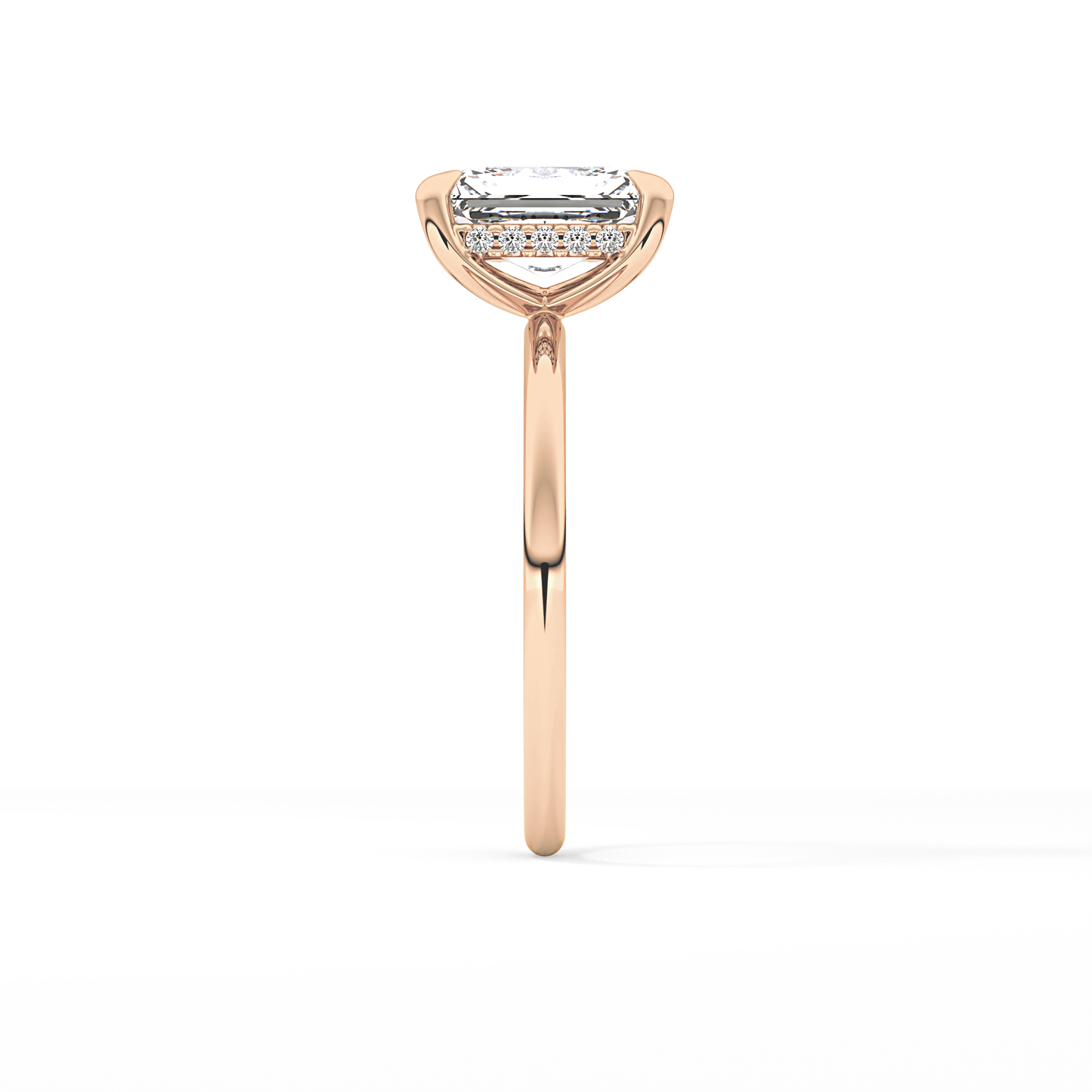 Radiant Hidden Halo Lab Grown Diamond Engagement Ring