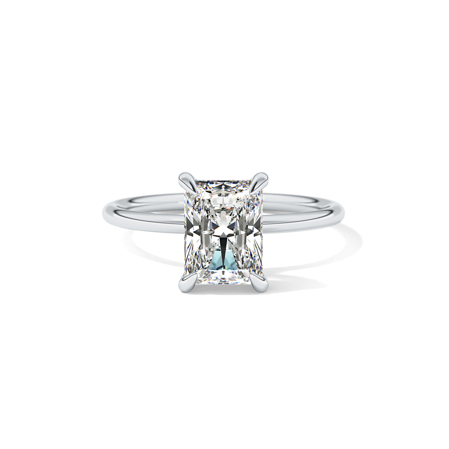 Radiant Hidden Halo Lab Grown Diamond Engagement Ring