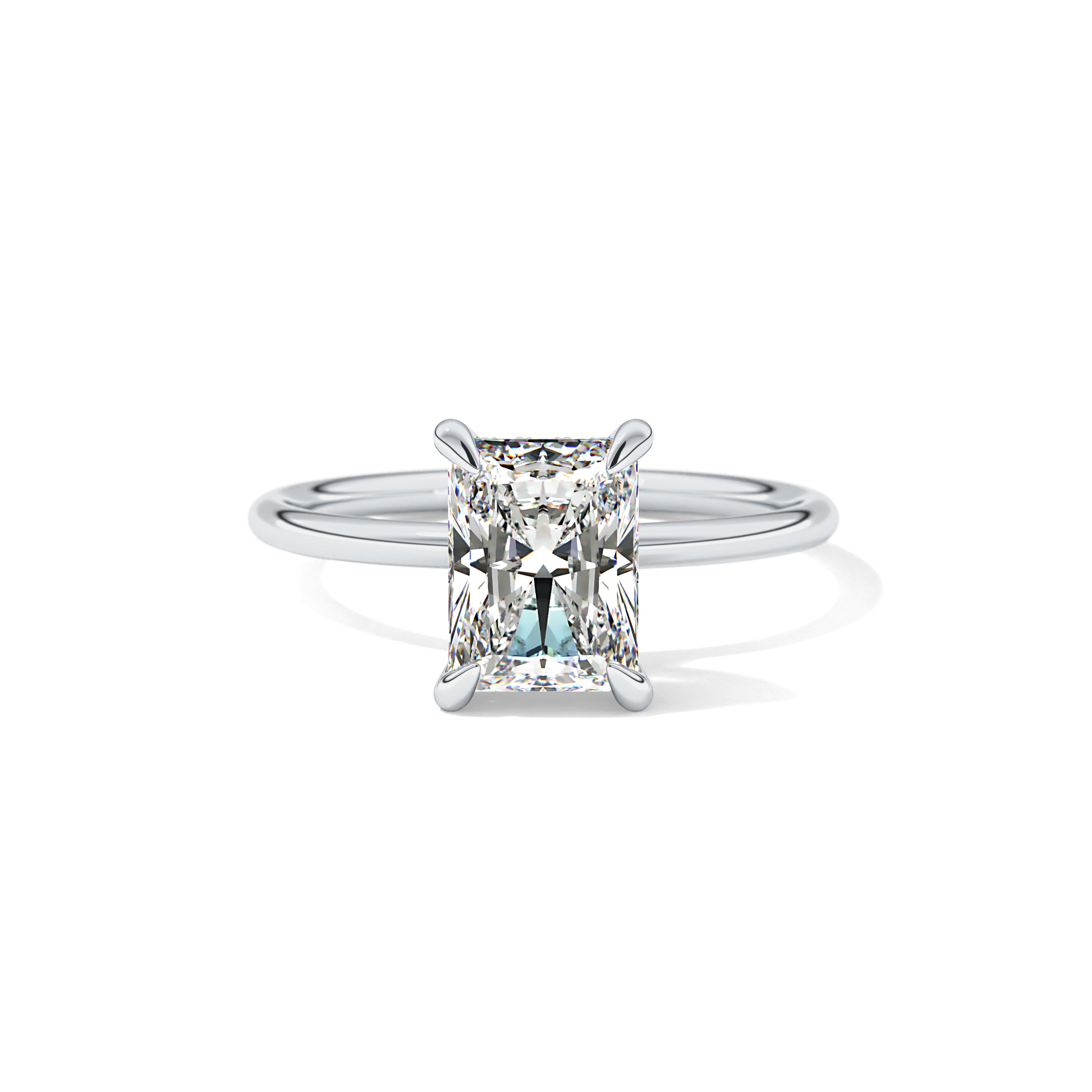 Radiant Hidden Halo Lab Grown Diamond Engagement Ring