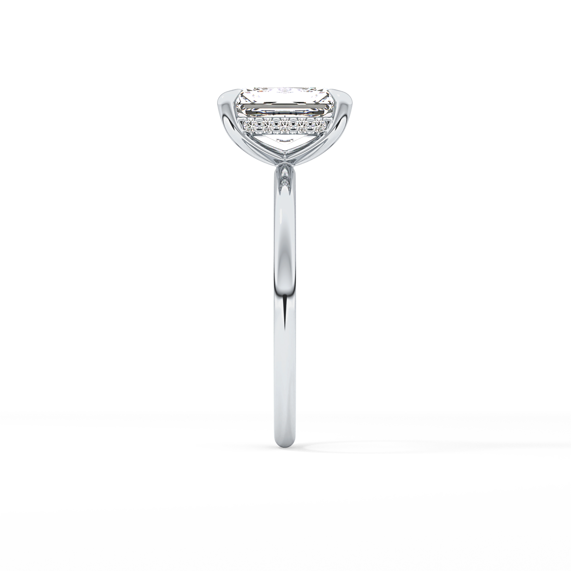 Radiant Hidden Halo Lab Grown Diamond Engagement Ring
