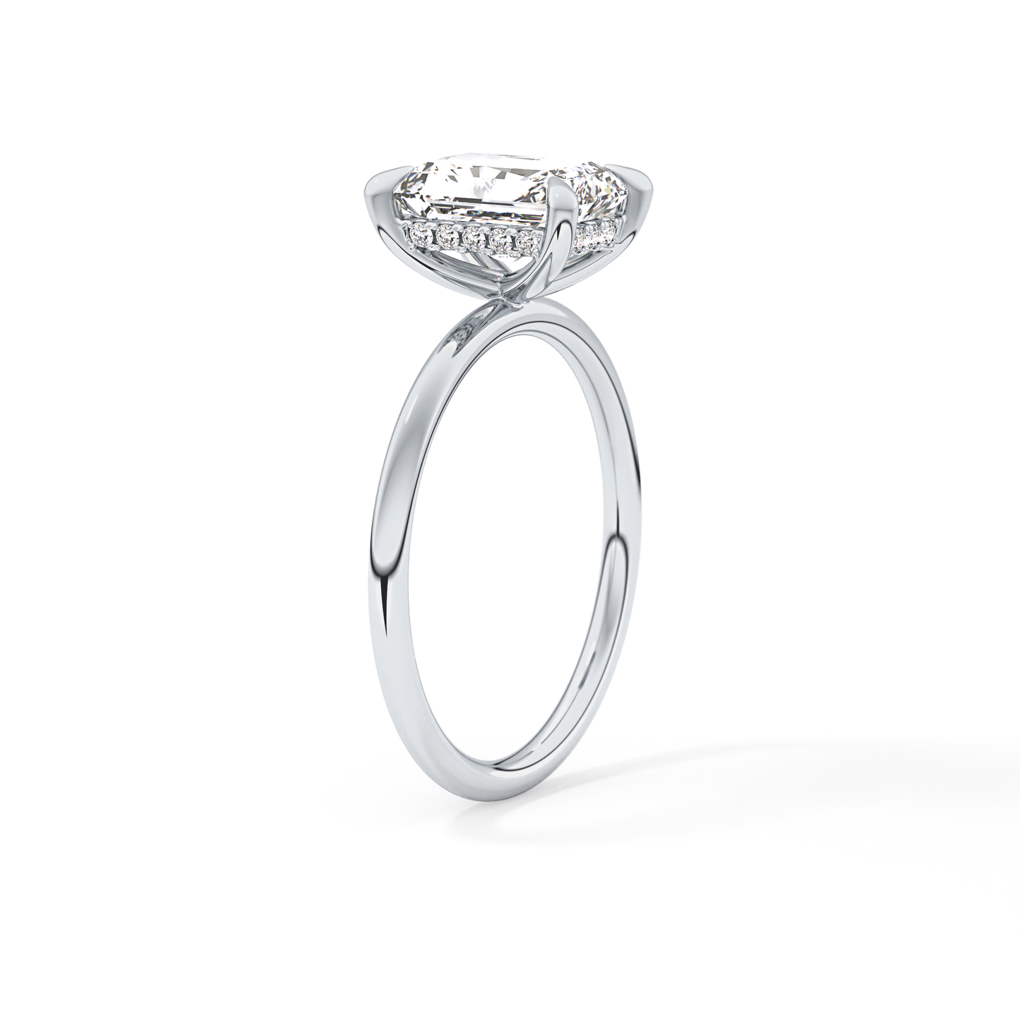 Radiant Hidden Halo Lab Grown Diamond Engagement Ring