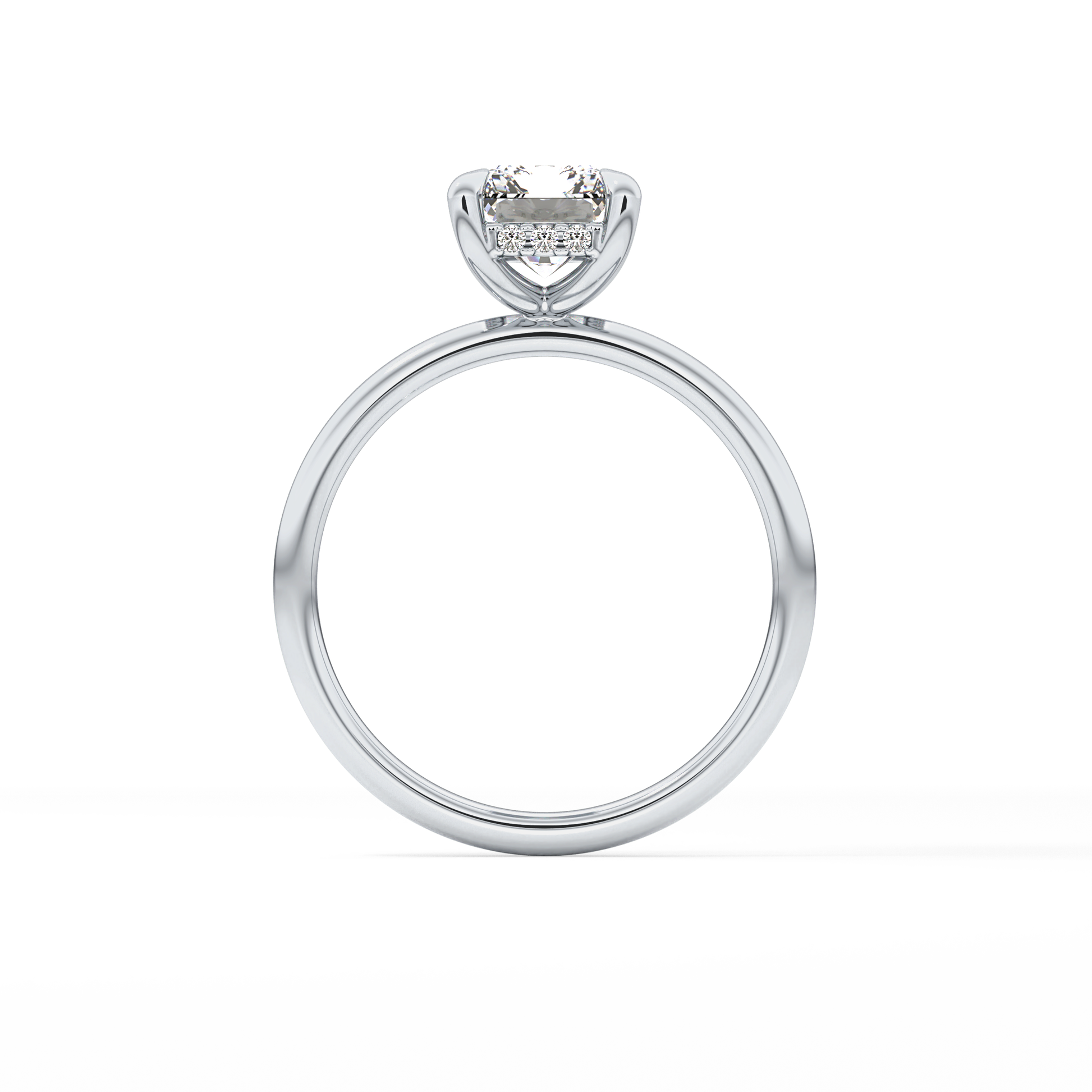 Radiant Hidden Halo Lab Grown Diamond Engagement Ring