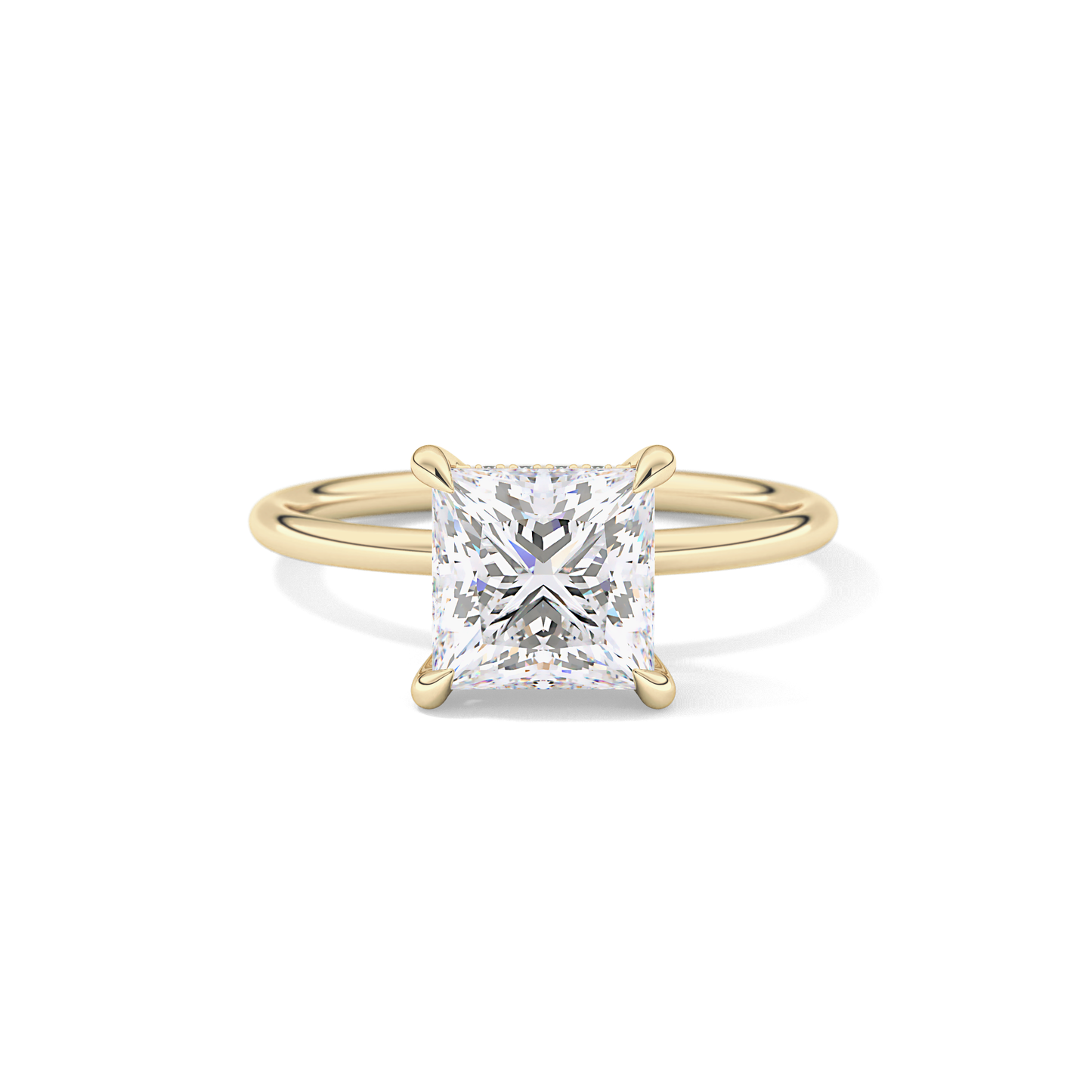 Princess Hidden Halo Lab Grown Diamond Engagement Ring
