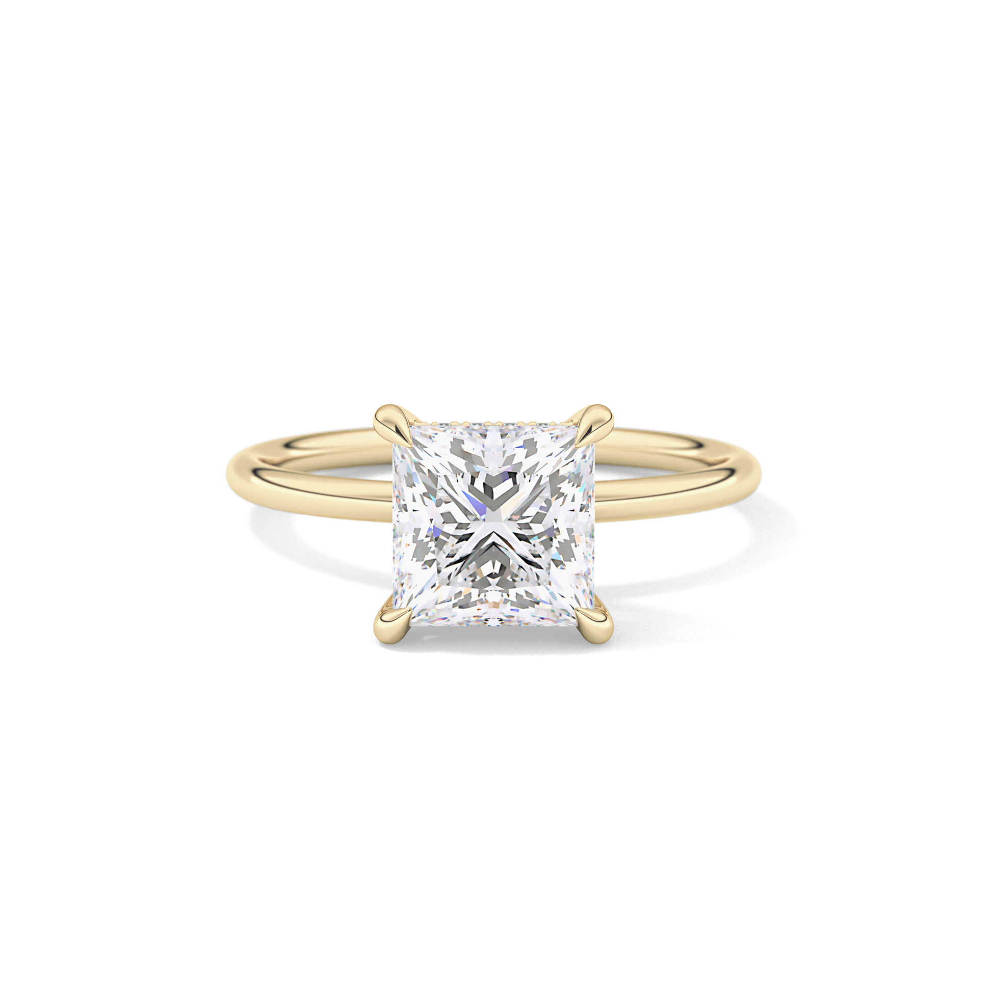 Princess Hidden Halo Lab Grown Diamond Engagement Ring