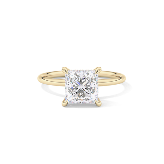 Princess Hidden Halo Lab Grown Diamond Engagement Ring