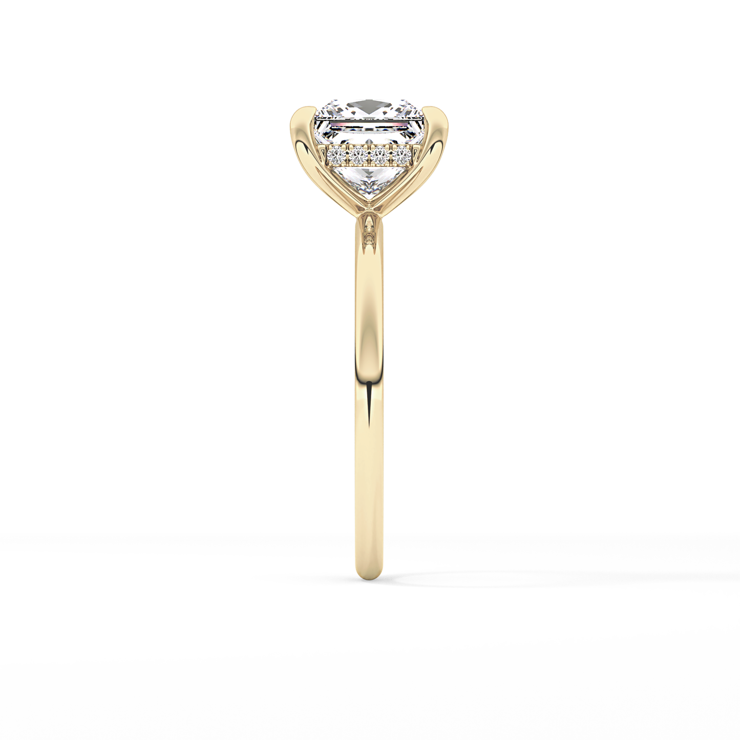 Princess Hidden Halo Lab Grown Diamond Engagement Ring