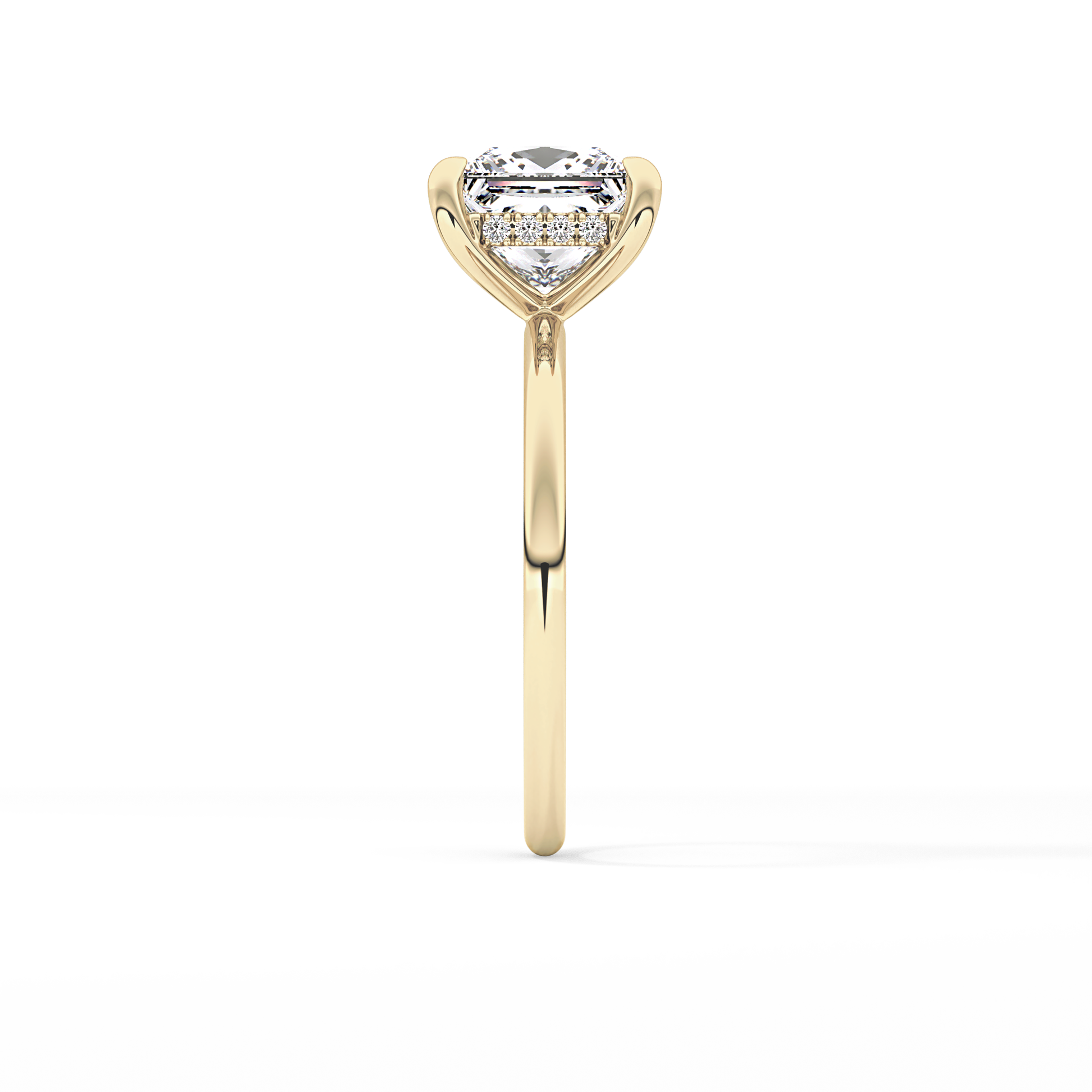 Princess Hidden Halo Lab Grown Diamond Engagement Ring