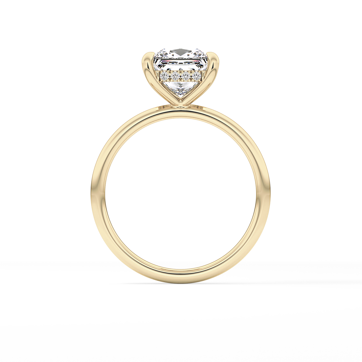 Princess Hidden Halo Lab Grown Diamond Engagement Ring