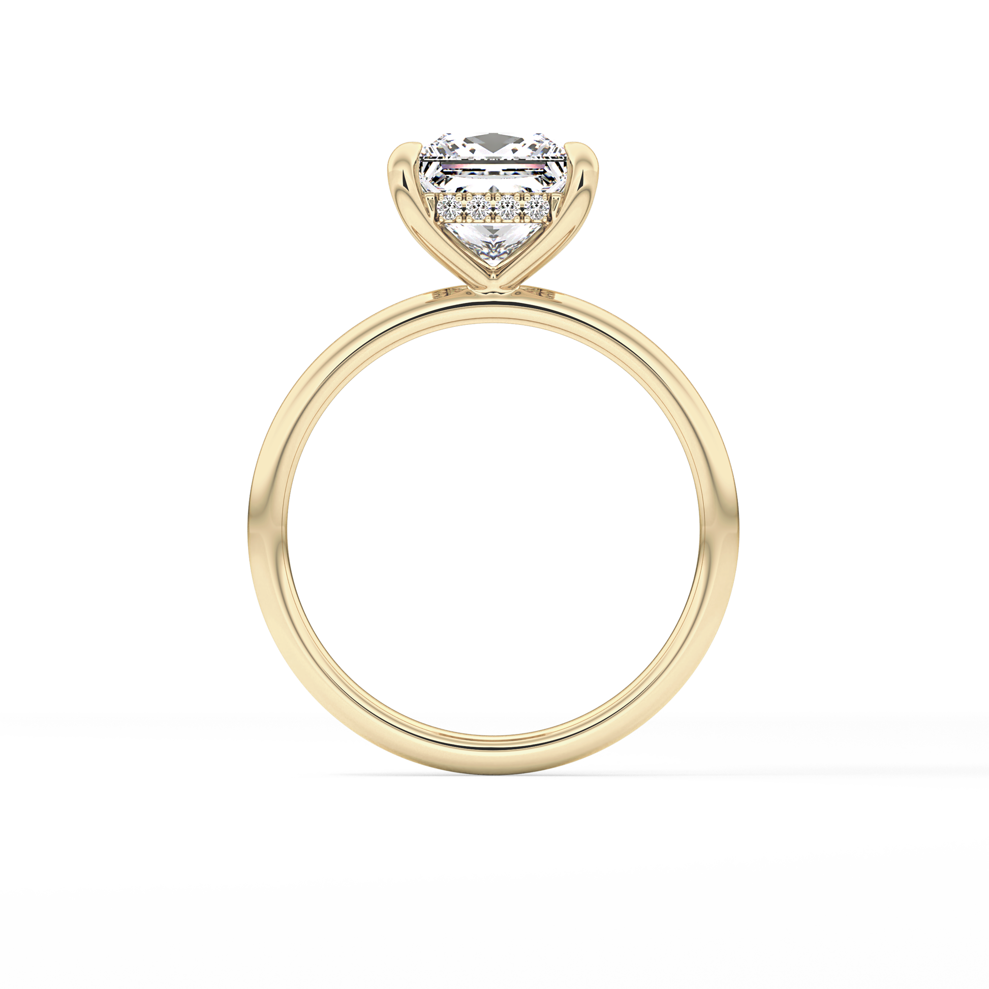 Princess Hidden Halo Lab Grown Diamond Engagement Ring