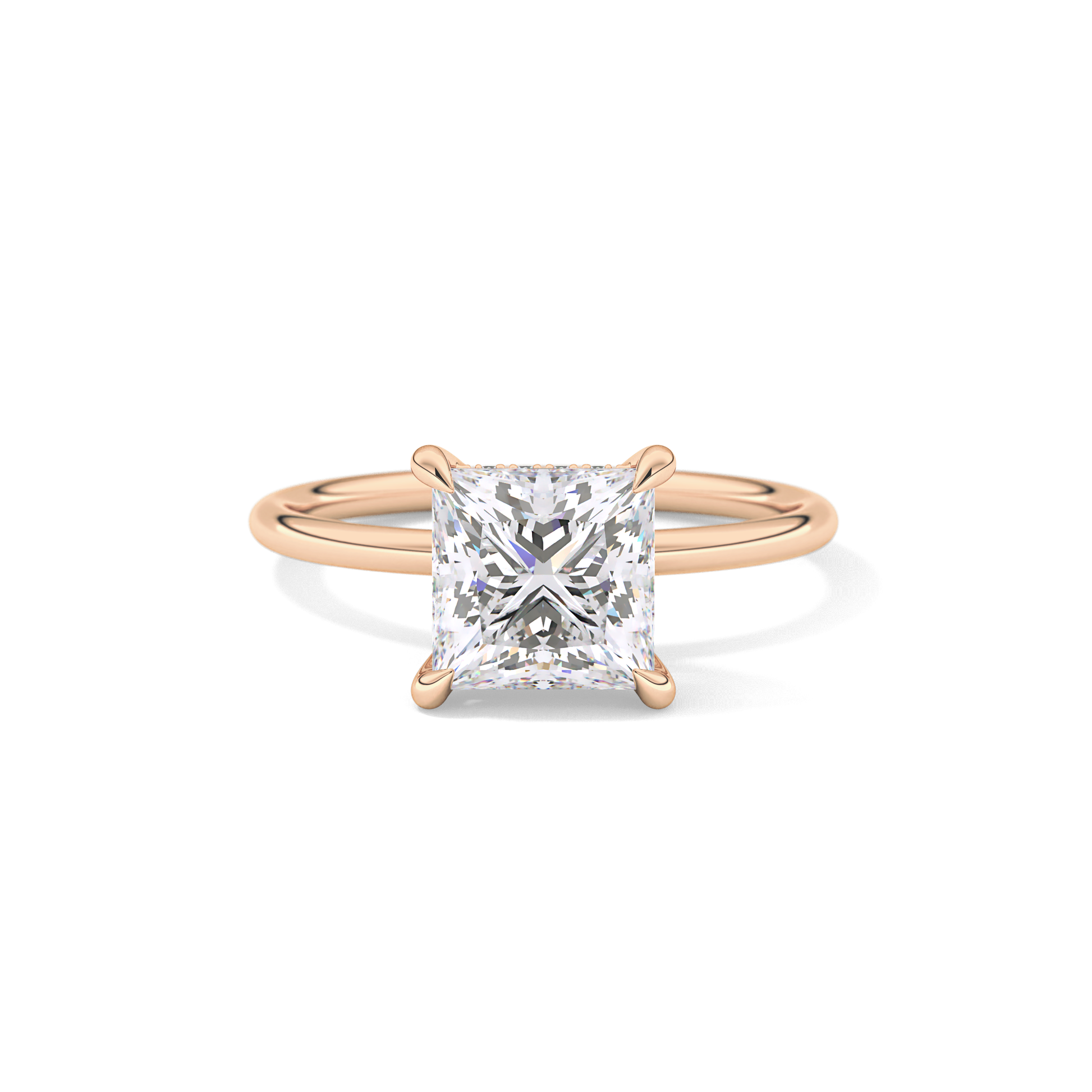 Princess Hidden Halo Lab Grown Diamond Engagement Ring