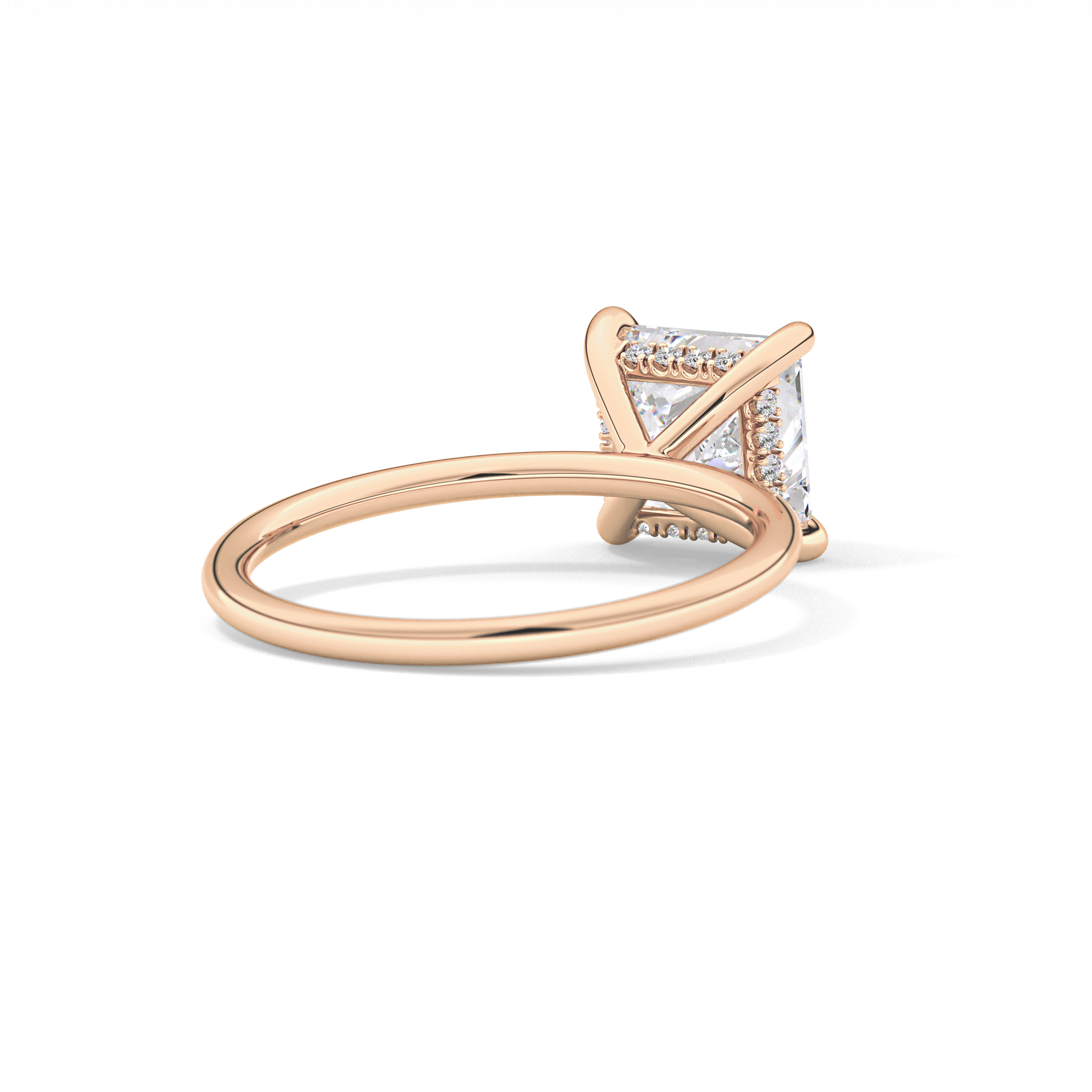 Princess Hidden Halo Lab Grown Diamond Engagement Ring