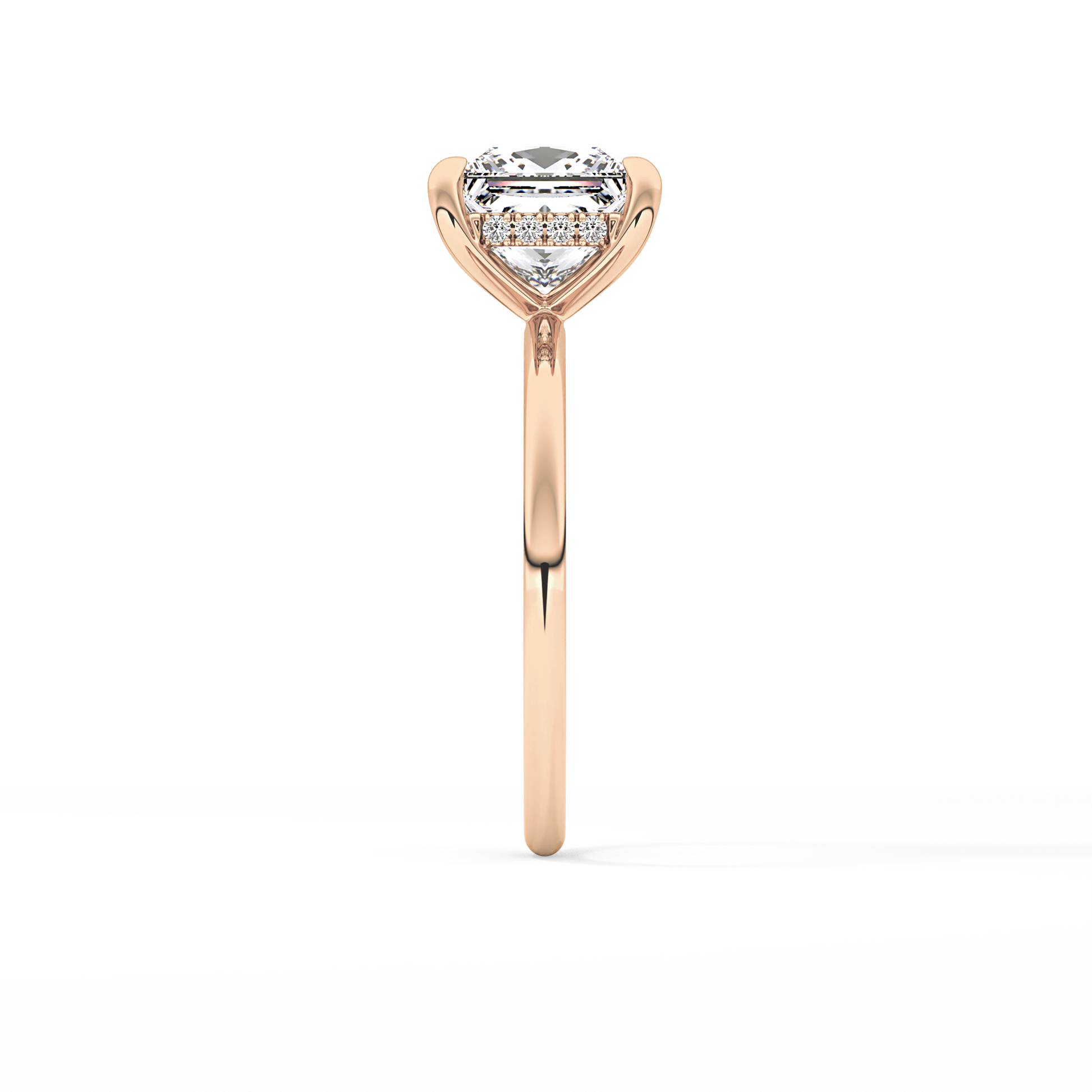 Princess Hidden Halo Lab Grown Diamond Engagement Ring