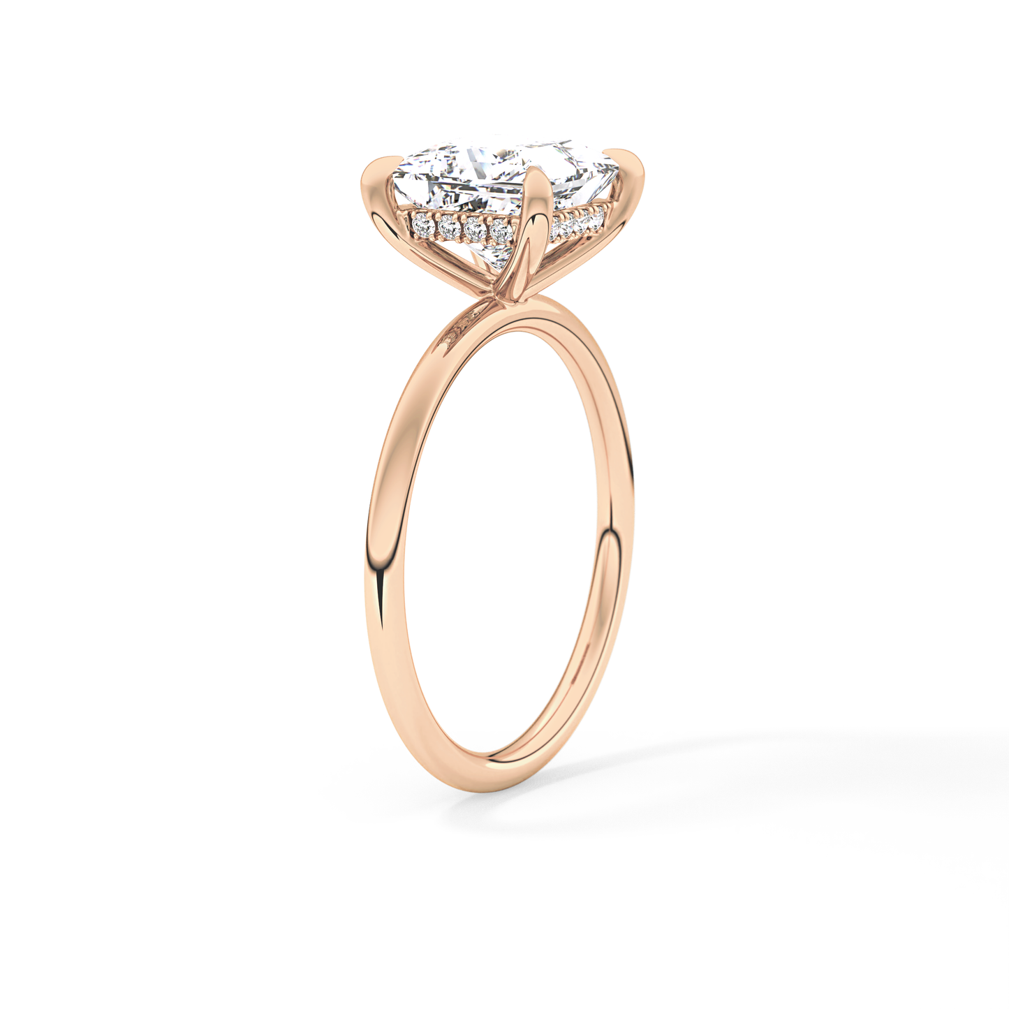 Princess Hidden Halo Lab Grown Diamond Engagement Ring