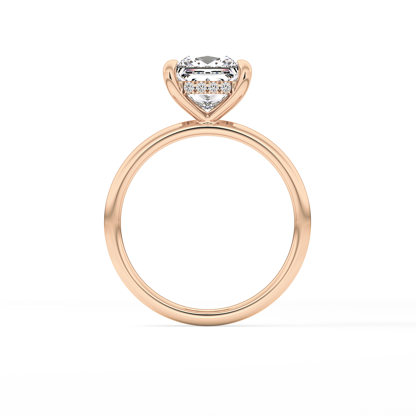 Princess Hidden Halo Lab Grown Diamond Engagement Ring