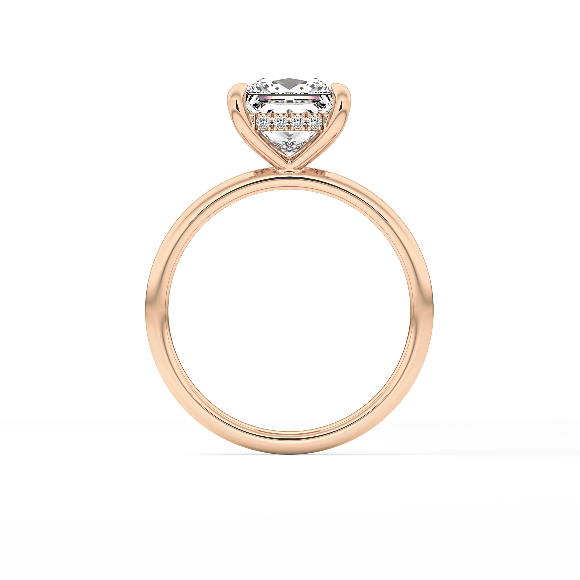 Princess Hidden Halo Lab Grown Diamond Engagement Ring